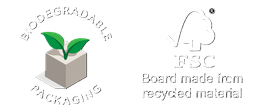 Biodegradable Packaging & FSC Certified - Board made from recycled material
